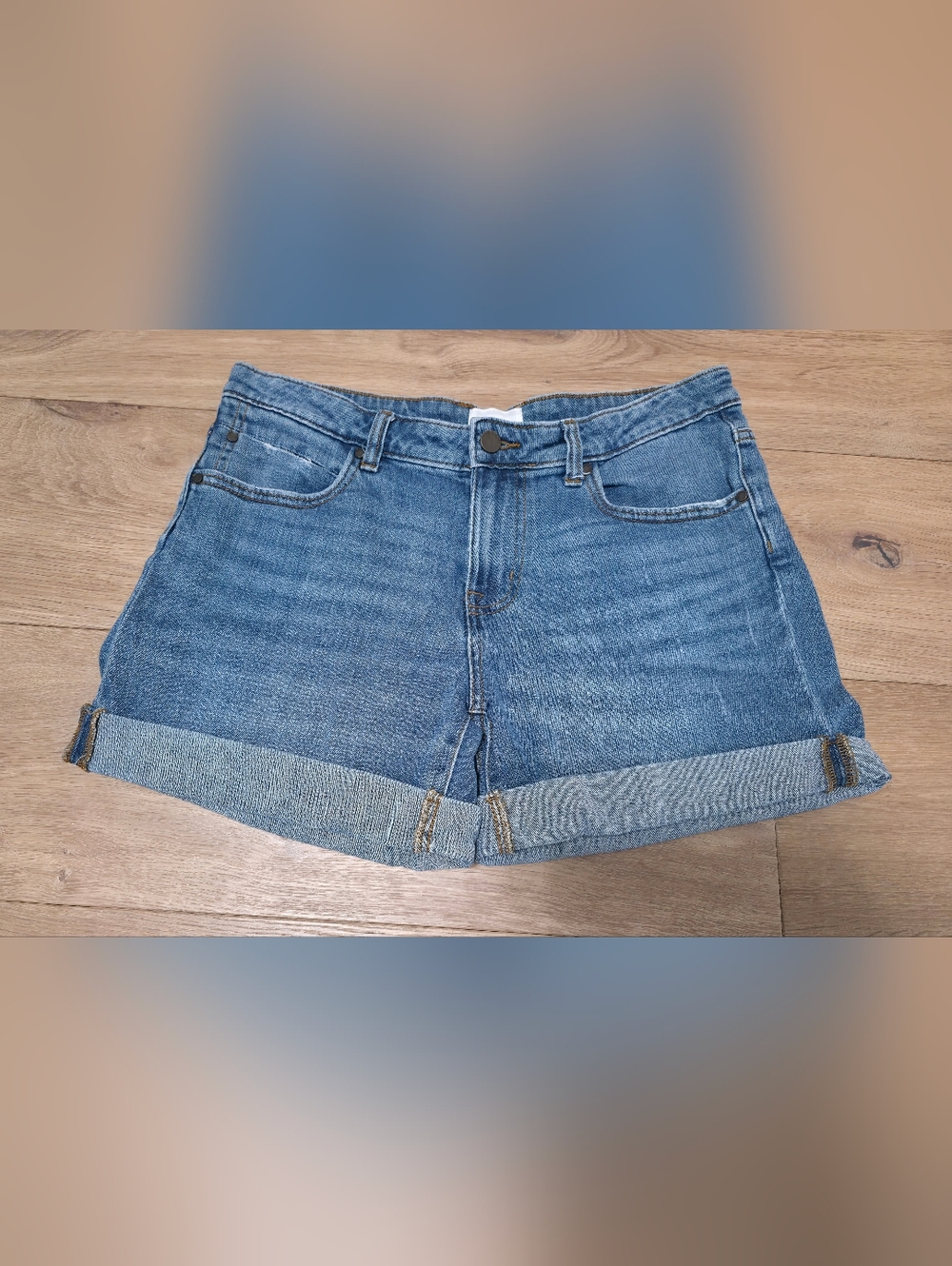 Caslon Blue Denim Cuffed Women's Shorts